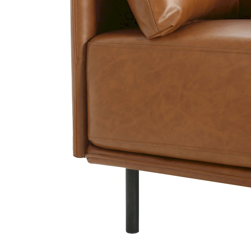Brauner 39" Moderner Akzent-Loungesessel mit Metallbeinen