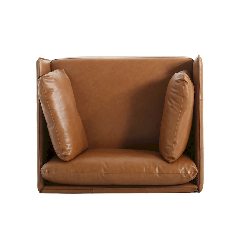 Brauner 39" Moderner Akzent-Loungesessel mit Metallbeinen