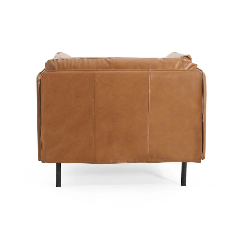 Brauner 39" Moderner Akzent-Loungesessel mit Metallbeinen
