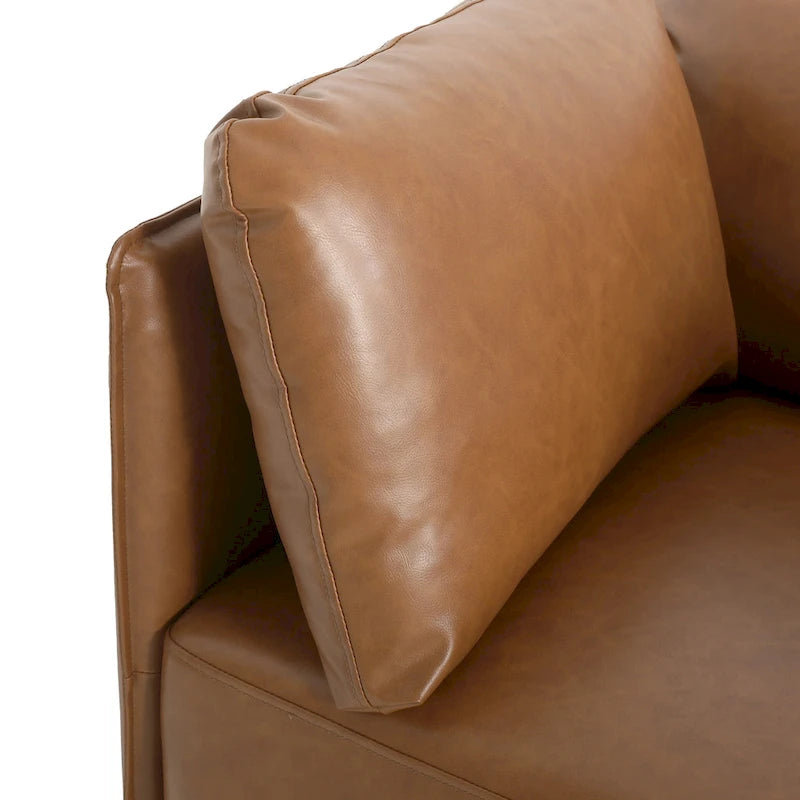 Brauner 39" Moderner Akzent-Loungesessel mit Metallbeinen