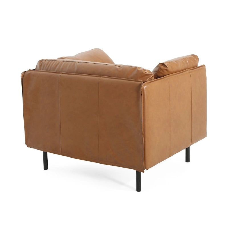 Brauner 39" Moderner Akzent-Loungesessel mit Metallbeinen