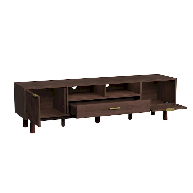 TV-Schrank aus Holz mit Rattan-Schubladen für Fernseher bis 75"