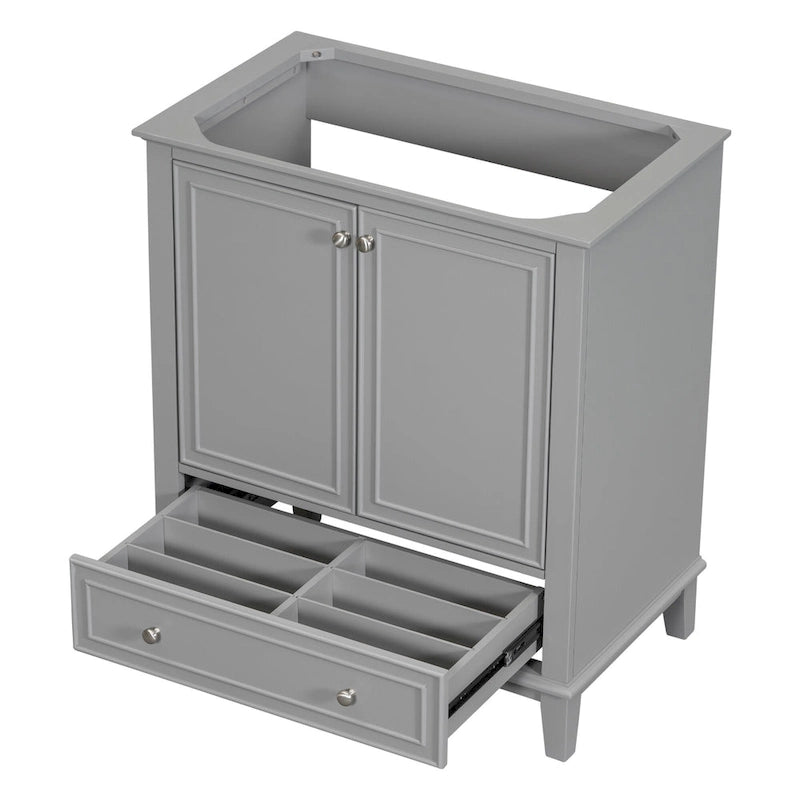 76 cm Badezimmer-Waschtischunterschrank mit Türen, Schubladen und verstellbarem Einlegeboden