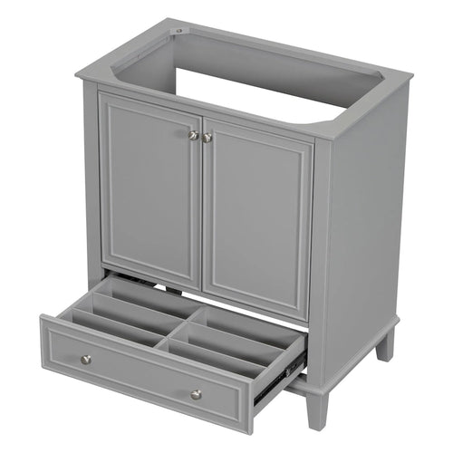 76 cm Badezimmer-Waschtischunterschrank mit Türen, Schubladen und verstellbarem Einlegeboden