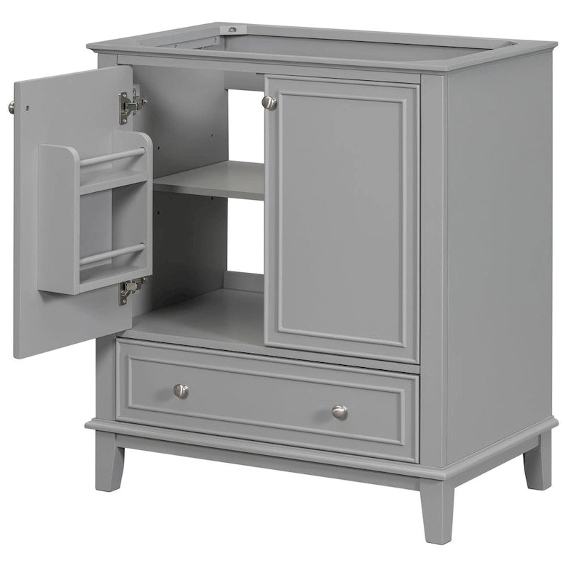 76 cm Badezimmer-Waschtischunterschrank mit Türen, Schubladen und verstellbarem Einlegeboden