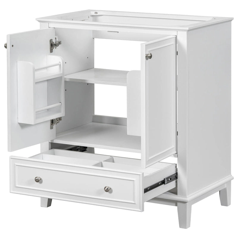 76 cm Badezimmer-Waschtischunterschrank mit Türen, Schubladen und verstellbarem Einlegeboden