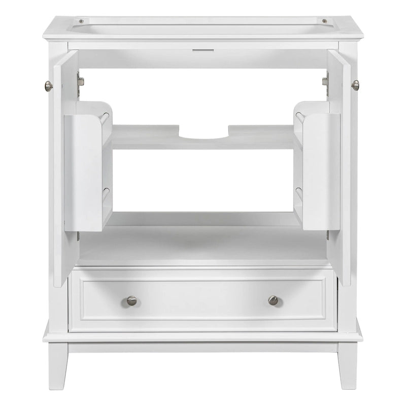 76 cm Badezimmer-Waschtischunterschrank mit Türen, Schubladen und verstellbarem Einlegeboden