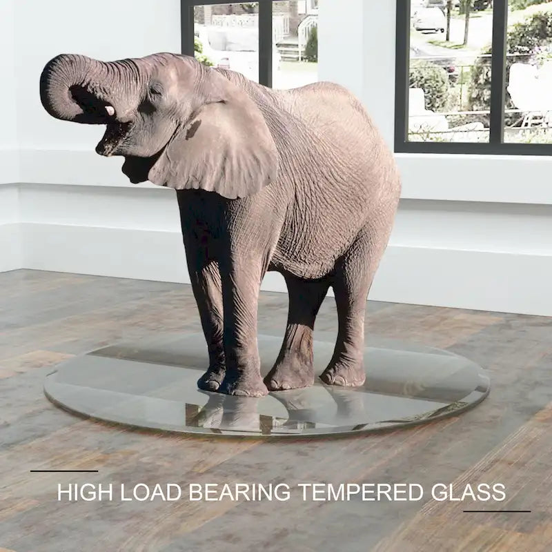 35,8" runde Tischplatte aus gehärtetem Glas mit polierter Kante