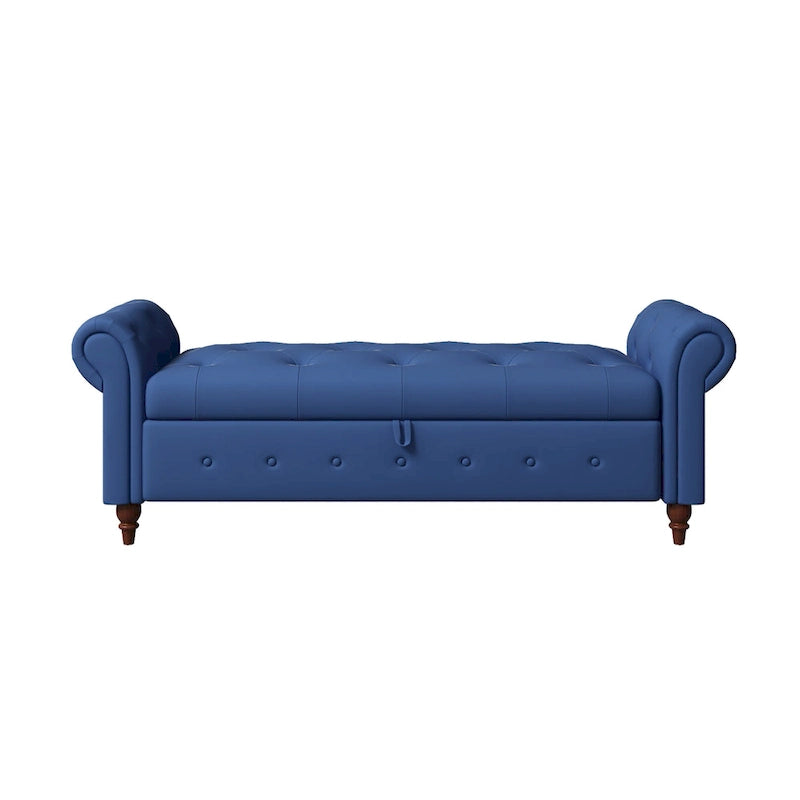 Moderne Aufbewahrungsbank Bettbank mit gerollten Armlehnen