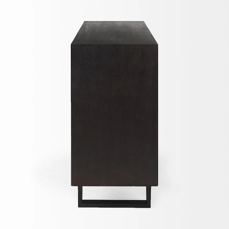 Modernes ovales Akzent-Sideboard in Dunkel – 78,5 cm H x 98,8 cm B x 39,9 cm T