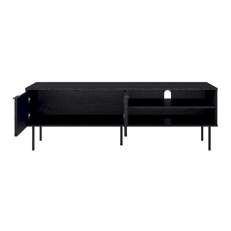 59" Schwarzes, geriffeltes TV-Möbel für Fernseher bis 75"