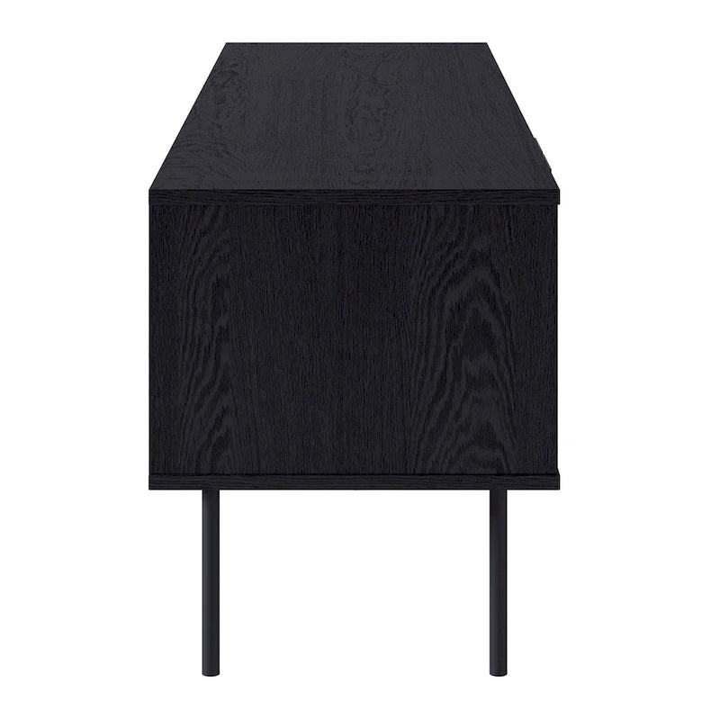 59" Schwarzes, geriffeltes TV-Möbel für Fernseher bis 75"