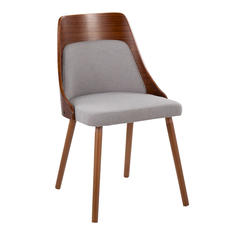 Mid-Century Stuhl mit konisch zulaufenden Holzbeinen (2er-Set)