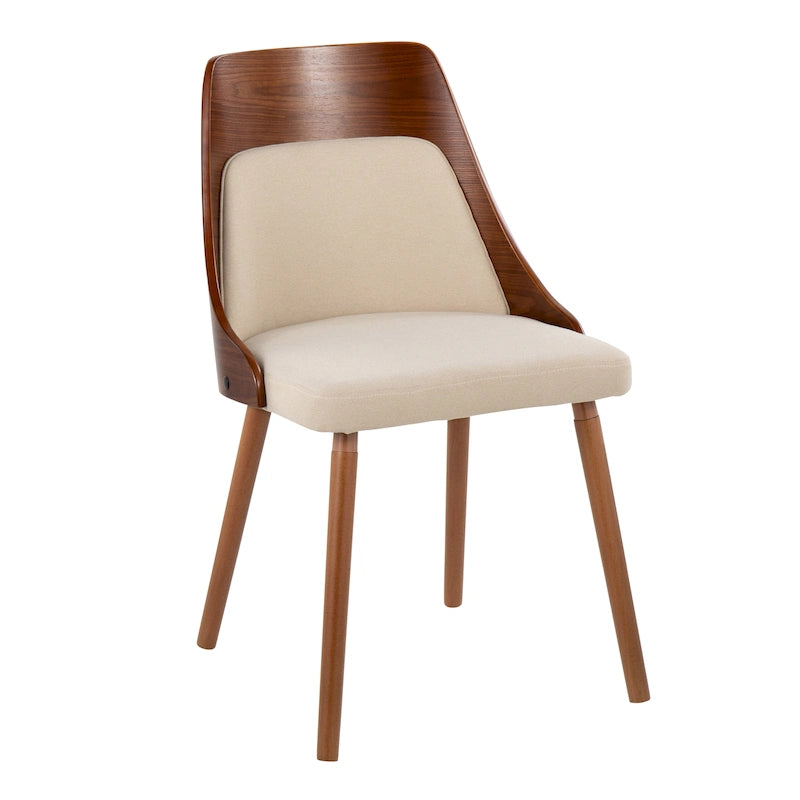 Mid-Century Stuhl mit konisch zulaufenden Holzbeinen (2er-Set)