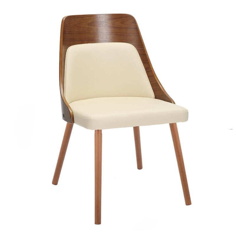 Mid-Century Stuhl mit konisch zulaufenden Holzbeinen (2er-Set)