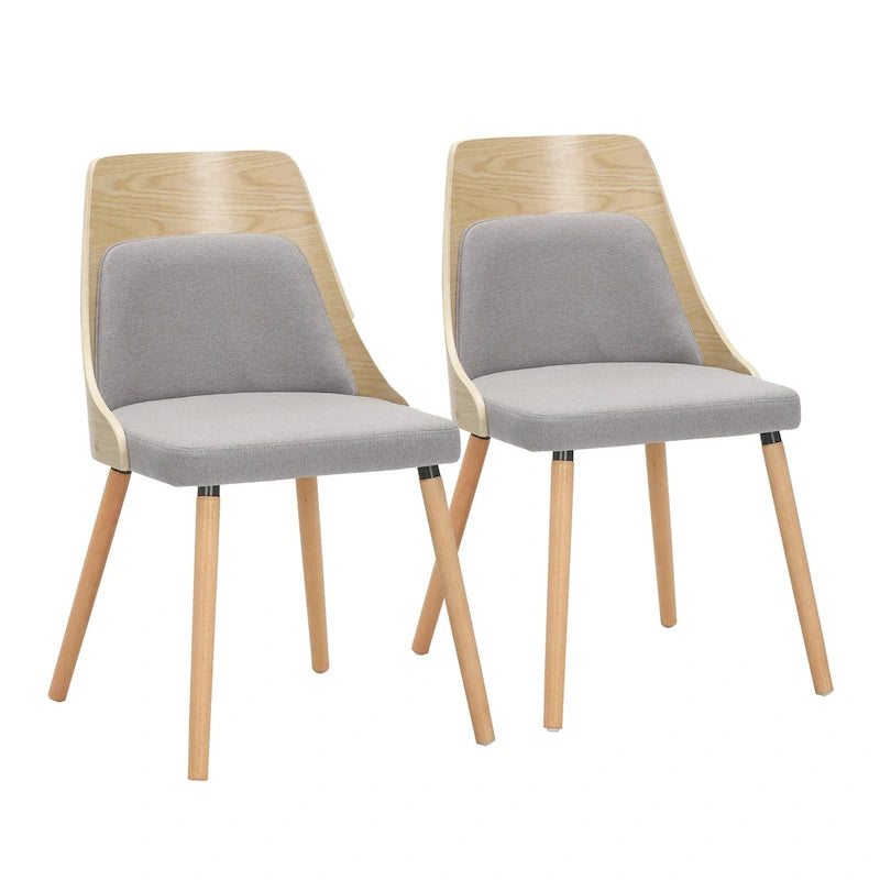 Mid-Century Stuhl mit konisch zulaufenden Holzbeinen (2er-Set)