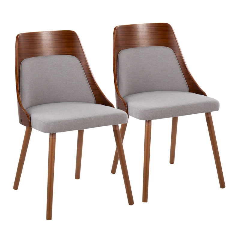 Mid-Century Stuhl mit konisch zulaufenden Holzbeinen (2er-Set)