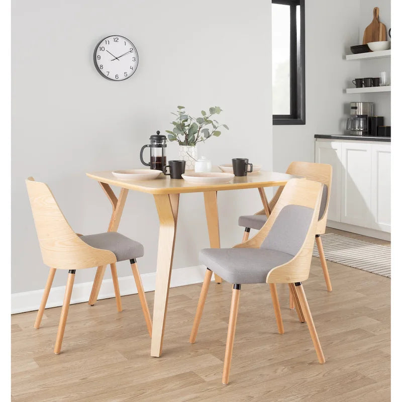 Mid-Century Stuhl mit konisch zulaufenden Holzbeinen (2er-Set)