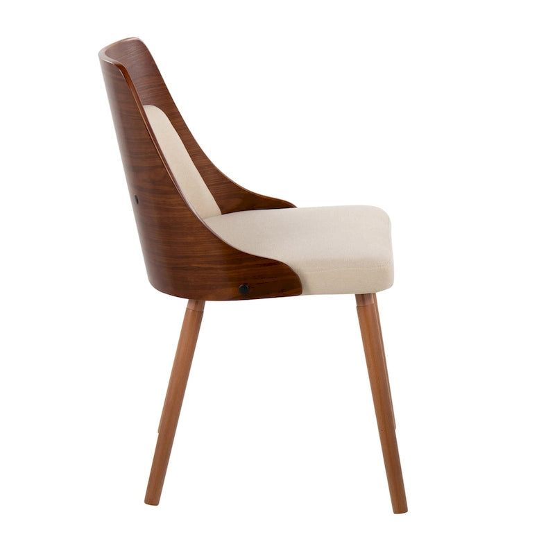 Mid-Century Stuhl mit konisch zulaufenden Holzbeinen (2er-Set)