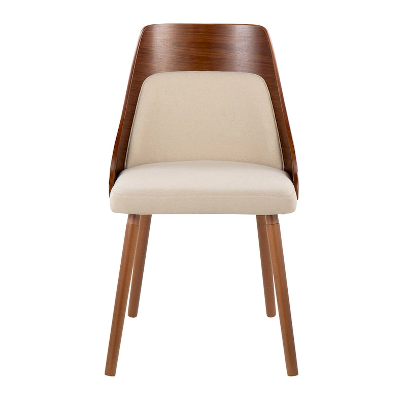 Mid-Century Stuhl mit konisch zulaufenden Holzbeinen (2er-Set)