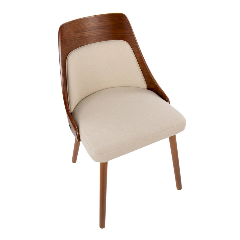 Mid-Century Stuhl mit konisch zulaufenden Holzbeinen (2er-Set)