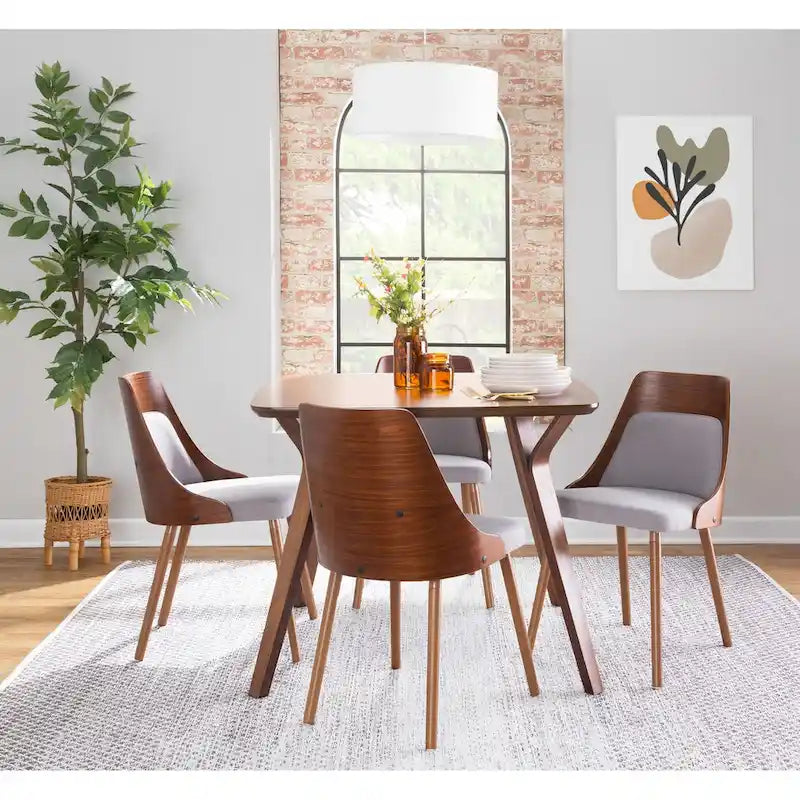 Mid-Century Stuhl mit konisch zulaufenden Holzbeinen (2er-Set)