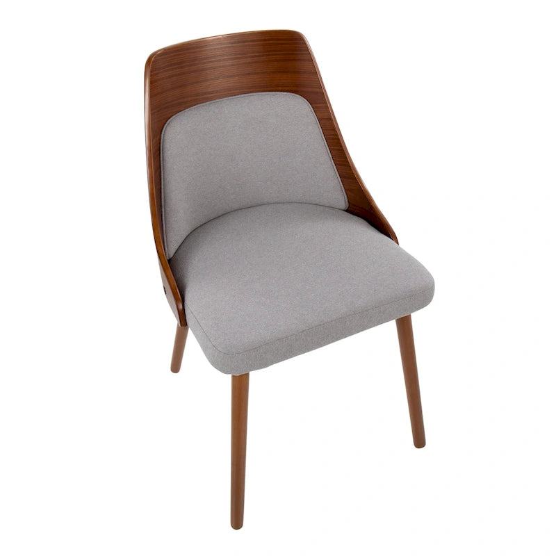Mid-Century Stuhl mit konisch zulaufenden Holzbeinen (2er-Set)