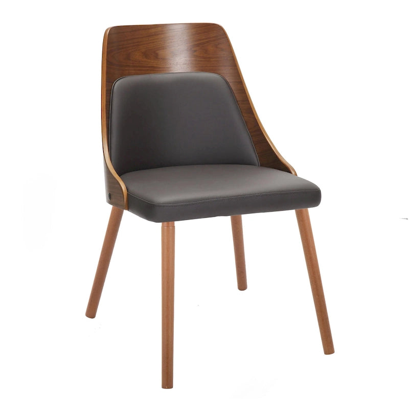 Mid-Century Stuhl mit konisch zulaufenden Holzbeinen (2er-Set)