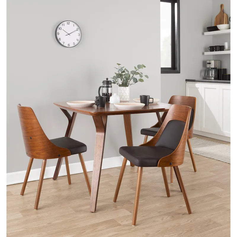 Mid-Century Stuhl mit konisch zulaufenden Holzbeinen (2er-Set)