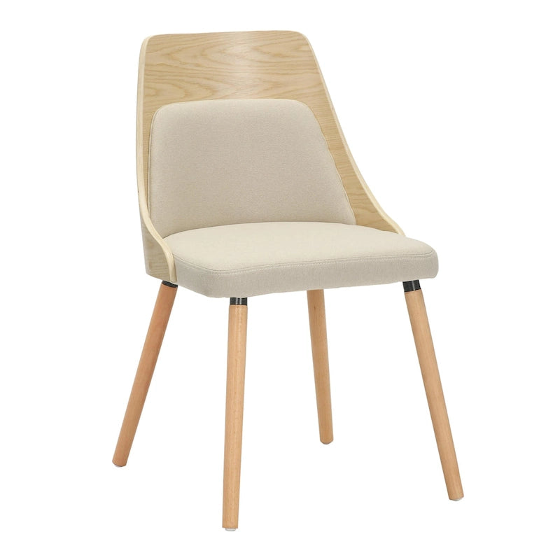 Mid-Century Stuhl mit konisch zulaufenden Holzbeinen (2er-Set)