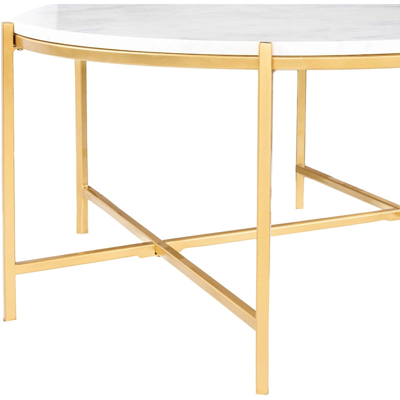 Moderner handgefertigter Couchtisch aus Marmor und mattem Metall