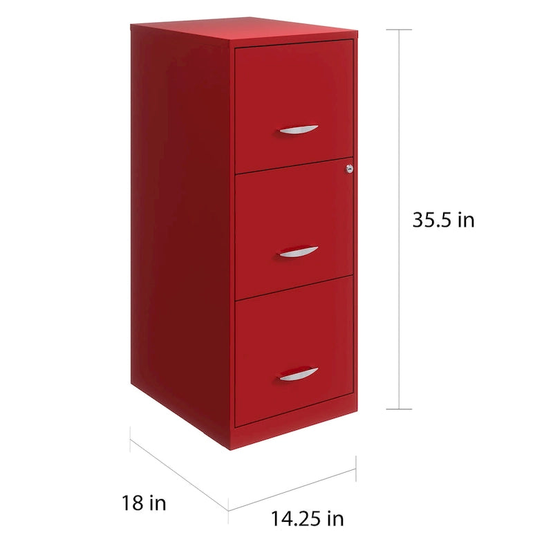 Lava Red Aktenschrank mit 3 Schubladen