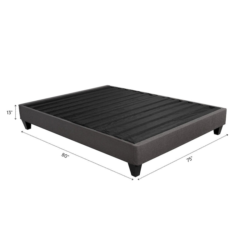 King-Size Stoffbettgestell, Dunkelgraues Leinen