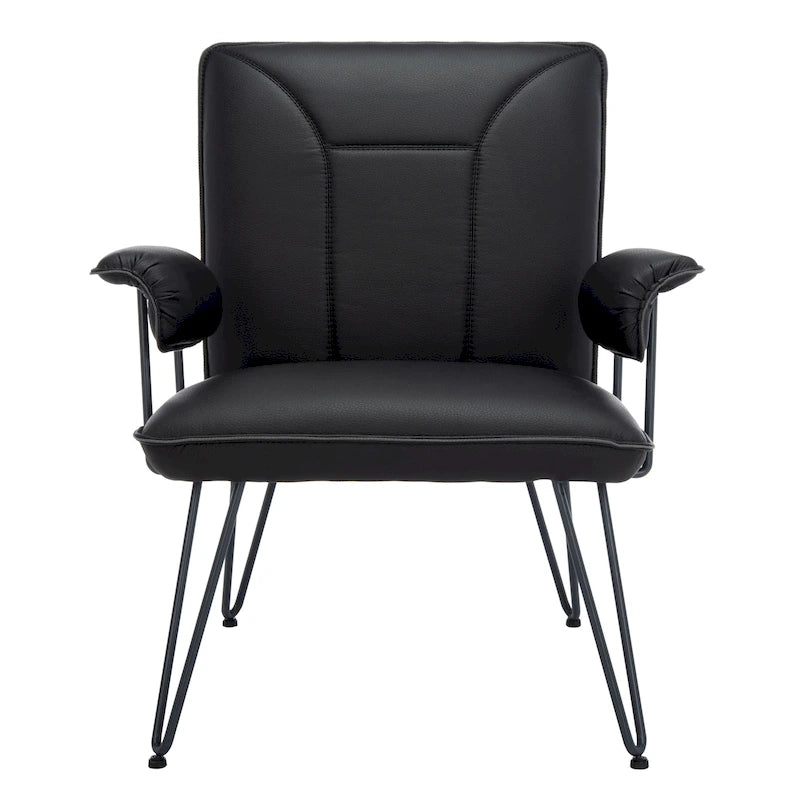 Mid-Century Modern Kunstleder Sessel - 29Bx28Tx33H
