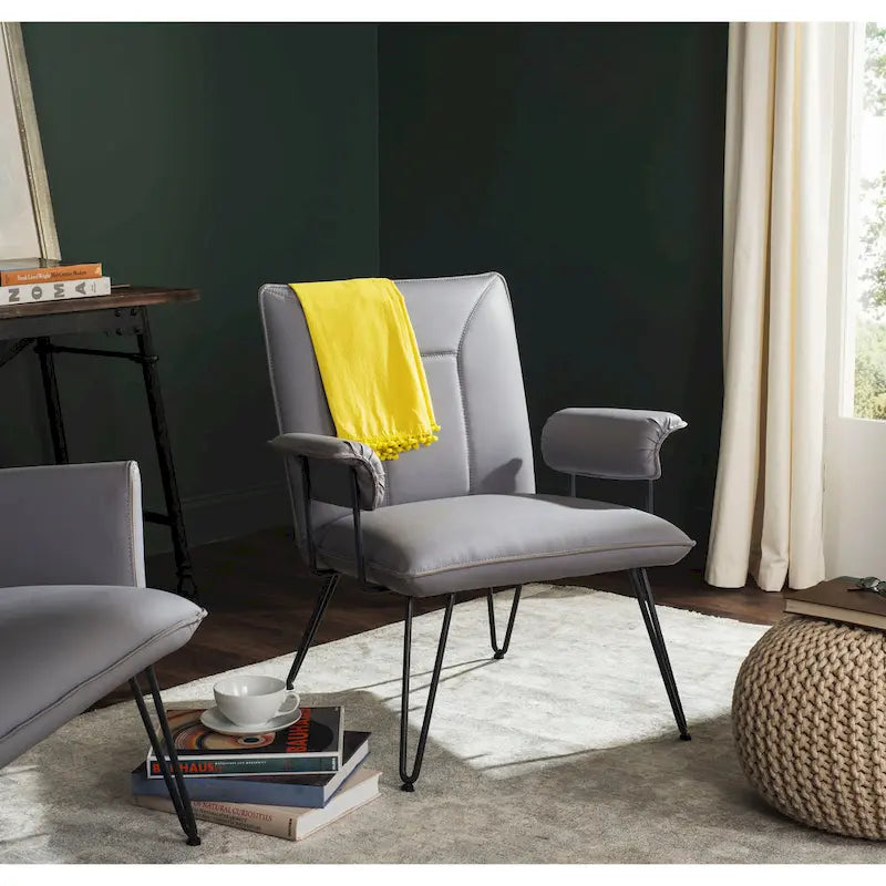 Mid-Century Modern Kunstleder Sessel - 29Bx28Tx33H