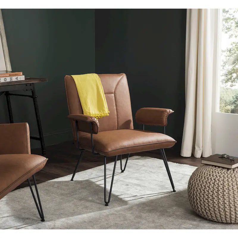 Mid-Century Modern Kunstleder Sessel - 29Bx28Tx33H