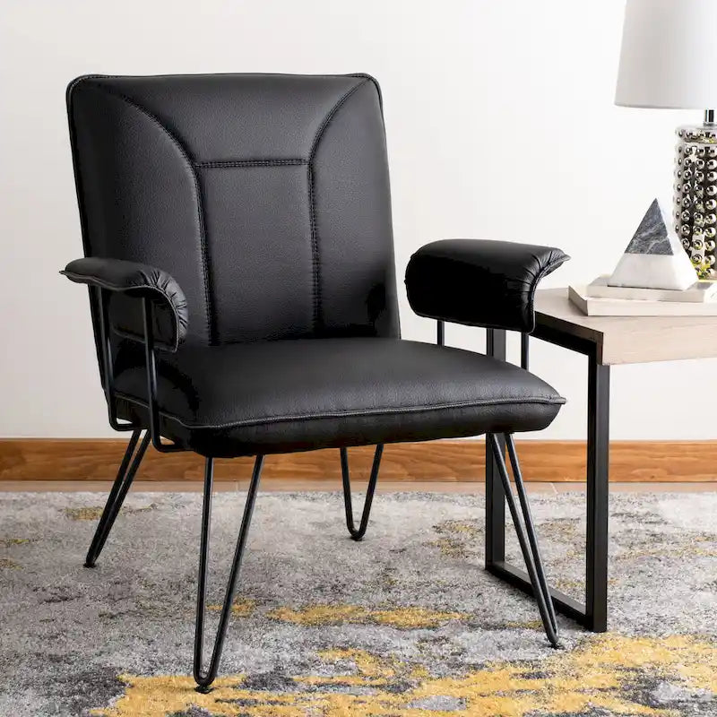 Mid-Century Modern Kunstleder Sessel - 29Bx28Tx33H