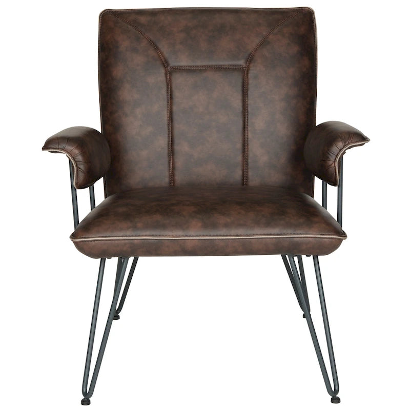 Mid-Century Modern Kunstleder Sessel - 29Bx28Tx33H