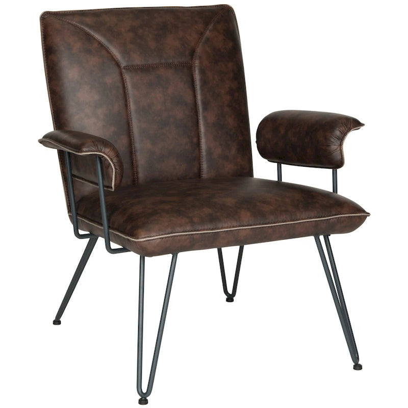 Mid-Century Modern Kunstleder Sessel - 29Bx28Tx33H