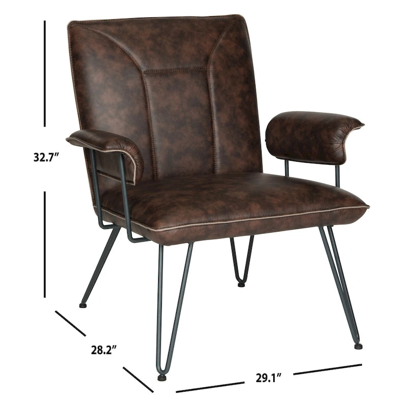 Mid-Century Modern Kunstleder Sessel - 29Bx28Tx33H