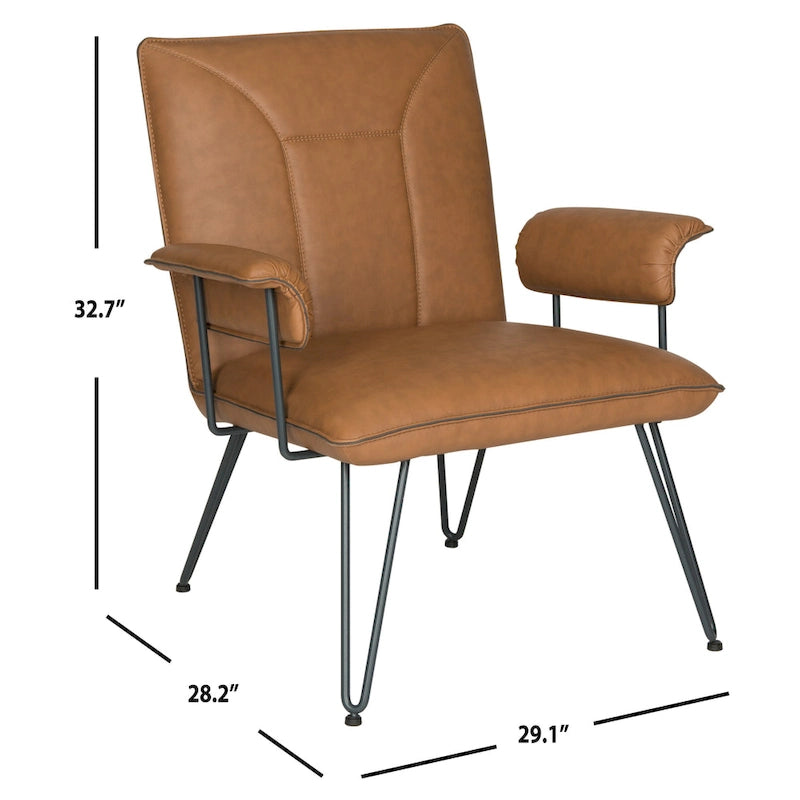 Mid-Century Modern Kunstleder Sessel - 29Bx28Tx33H