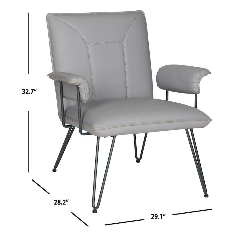 Mid-Century Modern Kunstleder Sessel - 29Bx28Tx33H
