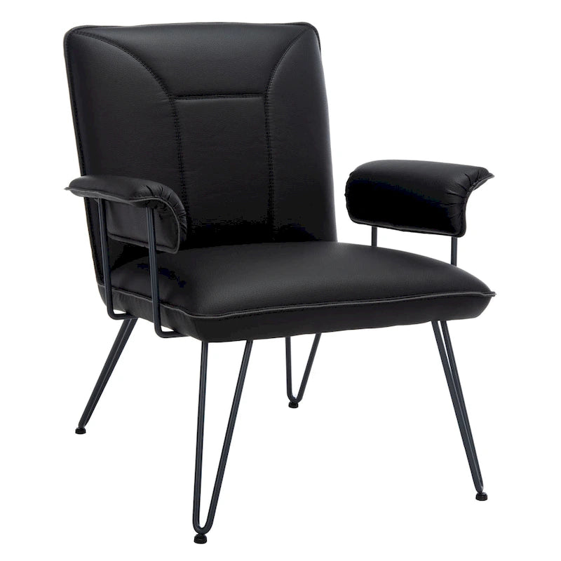 Mid-Century Modern Kunstleder Sessel - 29Bx28Tx33H