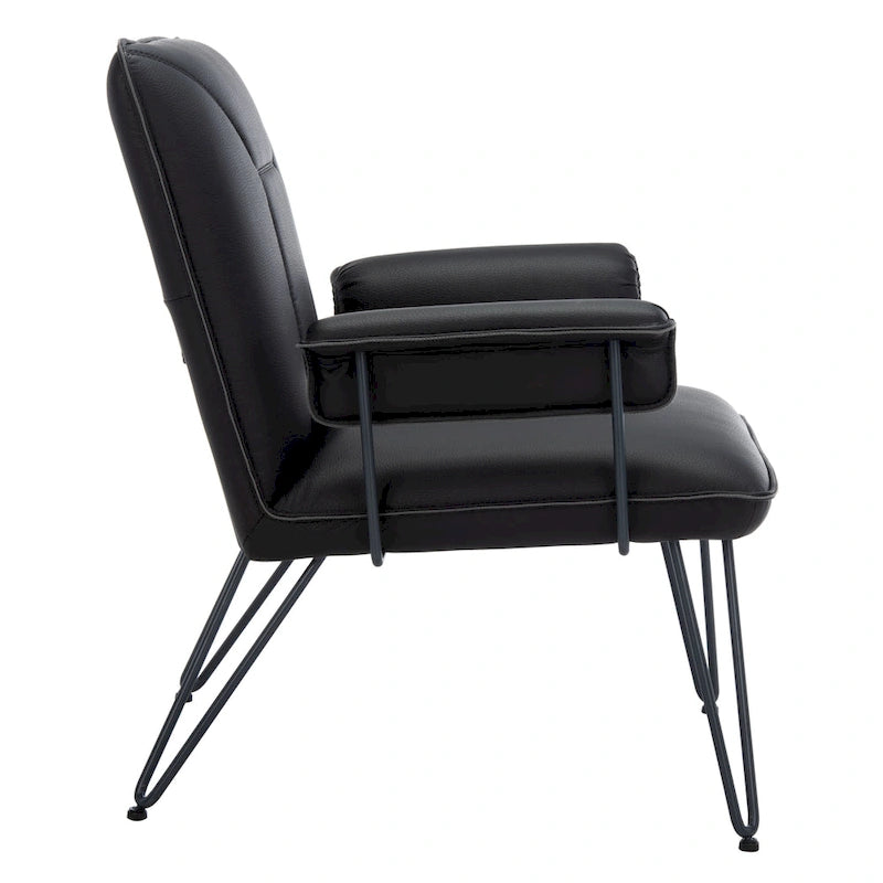 Mid-Century Modern Kunstleder Sessel - 29Bx28Tx33H