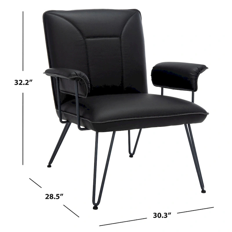 Mid-Century Modern Kunstleder Sessel - 29Bx28Tx33H
