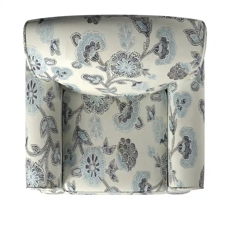 Akzentstuhl in Indigocreme und Blau mit Paisley-Muster