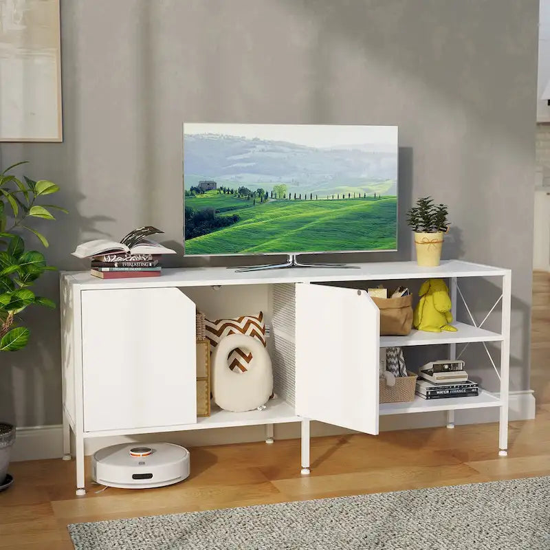 TV-Schrank Lowboard mit Aufbewahrungsschrank - 140B x 40T x 61H cm