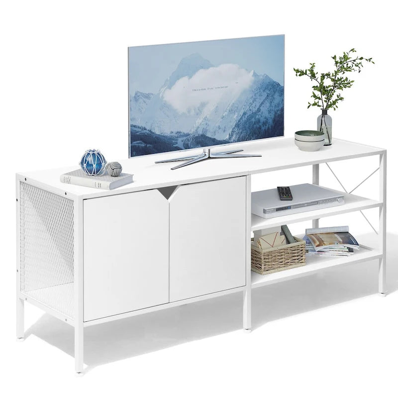 TV-Schrank Lowboard mit Aufbewahrungsschrank - 140B x 40T x 61H cm