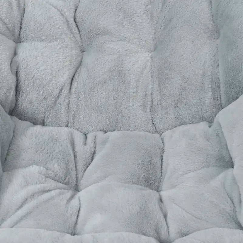 Faltbarer Oversize-Sessel mit Kunstfellbezug und Stahlrahmen