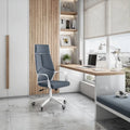 Moderner Studio-Bürostuhl, Grau/Weiß